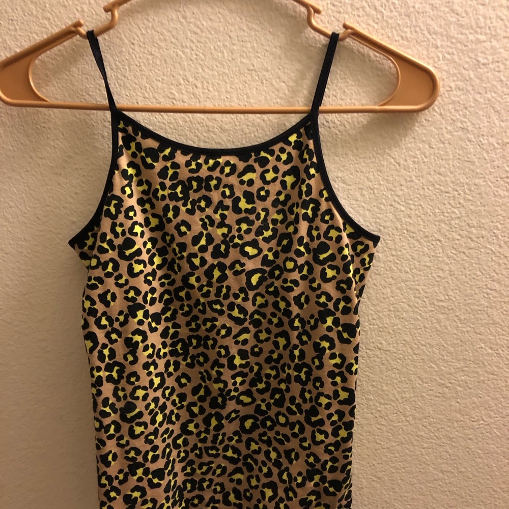 Neon green leopard cami